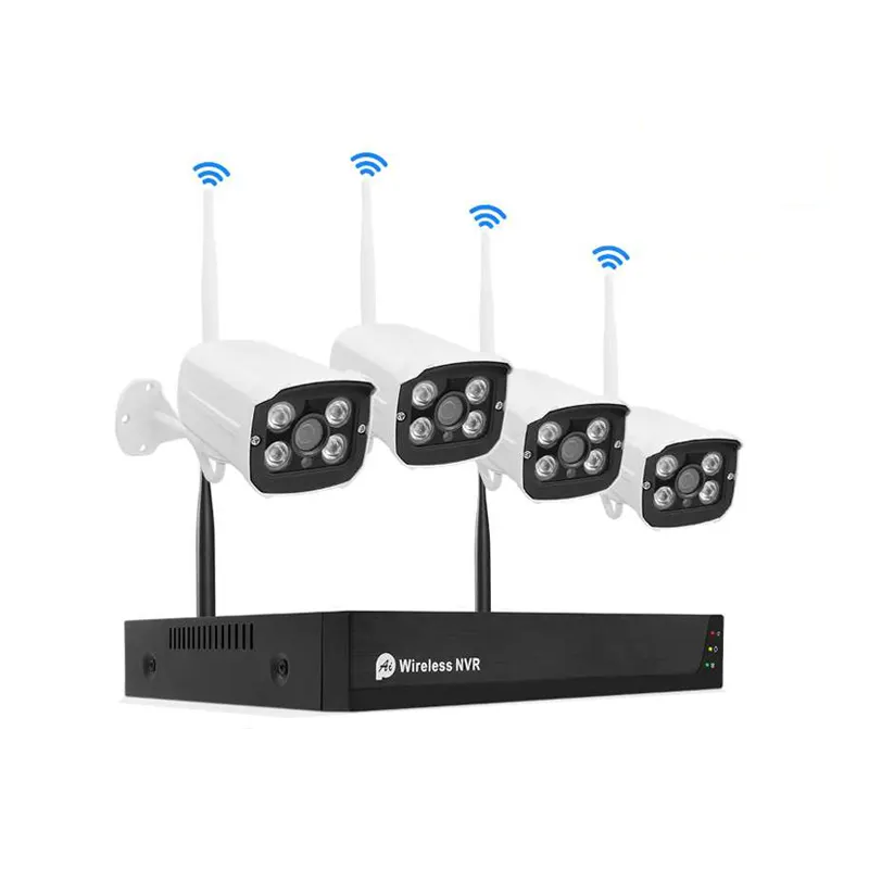 Gitmek teknoloji toptan 4CH 1080P açık IP kamera IR gece görüş CCTV ev güvenlik kamerası sistemi kablosuz