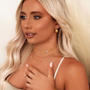 Collier unisexe hip-hop en acier inoxydable 316L plaqué or 18 carats avec breloques gouttelettes en zircon personnalisées pour cadeau de fête - Product Image 5