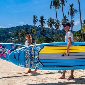 Tabla de paddle surf inflable Upwell de 320 cm con diseño de cocotero para surf y deportes acuáticos - Product Image 1