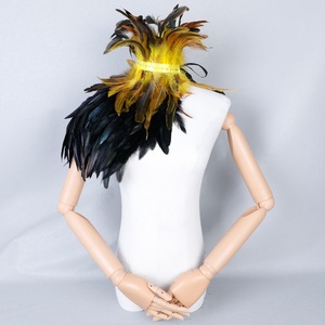 Chal de Plumas de Pollo Teñidas Ecológicamente para <span class=keywords><strong>Mujer</strong></span>, Color Personalizado, <span class=keywords><strong>Disfraz</strong></span> de Halloween, Suave y Cómodo, Talla Personalizada - Product Image 2