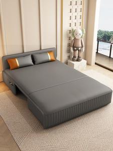 TCX Modern PU Leather <b>Sofa</b> Bed Two Seat Tight Back Armless Gray Living Room Furniture with Foam Filling Plastic <b>Legs</b> - Product Image 4