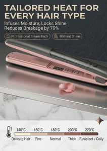 Fer plat à vapeur OEM/ODM 30S fer à lisser à vapeur électrique en céramique à chauffage rapide <span class=keywords><strong>Plancha</strong></span> De Pelo - Product Image 5