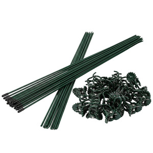 Tiges de soutien pour plantes vertes Airi Shield, piquets en fil métallique avec clips ronds pour orchidées et fleurs - Product Image 1