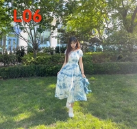 Robe d'été pour femmes, mi-longue, 100% coton, tie-dye, chinoiserie, bohème, décontractée, sans manches, pour la plage, les vacances