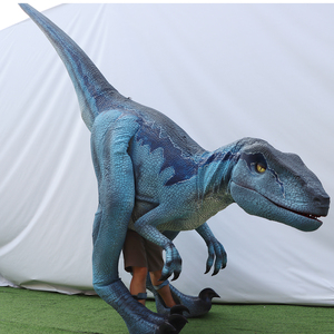 ชุดไดโนเสาร์เวโลซีแรปเตอร์สีน้ำเงินแบบสั่งทำพิเศษ สมจริง ขนาดเท่าตัวจริง คุณภาพสูง โชว์ขาได้ เหมาะสำหรับสวนสนุกผู้ใหญ่ - Product Image 2