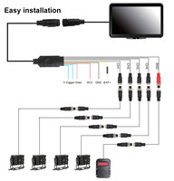 Système de caméra embarquée 4G AHD 10,1 pouces avec CarPlay, IA, ADAS, BSD, DMS, suivi GPS, alarme antivol de carburant, sirène et kit DVR pour camion