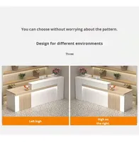 Comptoir de réception moderne et minimaliste en bois pour salon de beauté, spa, magasin, hôtel, école et hôpital