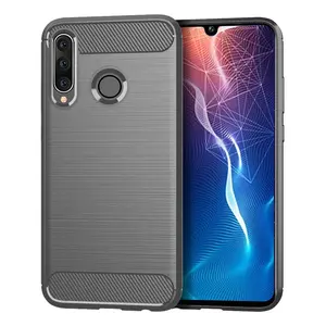 Telepon Kasus Pabrik Hot Penjual Brushed Garis Serat Karbon Anti-Slip TPU Coque De Telepon untuk Google Pixel 4 XL 3A 3 2