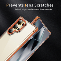 Étui de téléphone avec cadre d'objectif en métal pour Galaxy S24 Ultra, coque transparente antichoc pour Samsung S24 Plus S25 S23 S22 S21 FE