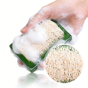 OEM Natural Loofah <b>Soap</b> Green Tea Handmade Essential Oil Bath Bar Exfoliating Anti-Acne Cleansing Massage Moisturizing Man Woman - Product Image 1