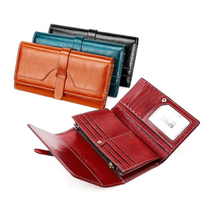 Andong Long Wallet <b>Purse</b> for Women <b>Girls</b> Genuine Cow Leather Fashion Clutch Bag Phone Pocket Wallets Rfid Blocking - Product Image 1