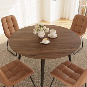 SENYU Round Wood Dining <b>Table</b> with Metal <b>Legs</b> Modern Design for 4 Seating Capacity Home Furniture - Product Image 5