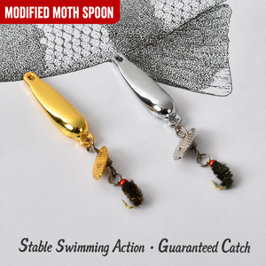 Lot de 5 leurres de pêche à la mouche, hameçons anti-moustiques, spinner, paillettes, leurres bioniques, cuillères métalliques – Nouveauté très demandée - Product Image 2