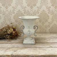 Jardinière en fer vieilli style vintage, pot de fleurs sur piédestal Shabby Chic, récipient floral en métal rétro pour centres de table de mariage et décoration intérieure