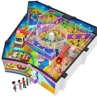 Equipo de juegos infantiles para interiores, directo de fábrica, con temática Arcoíris Cielo, incluye red de juegos, tobogán en espiral, piscina de bolas, túnel y paredes de escalada para niños.