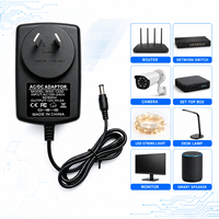 Adaptateurs secteur muraux personnalisés en gros, multi-prises (US, EU, UK, AU), 12V 2A 24W, pour caméras de sécurité et LED mondiales