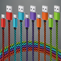 Kabel USB Type-C Teyssor 10FT 5-Pack Nylon Braided dengan Pengisian Cepat 3A untuk S24/S23/S22 & Moto G7/G8
