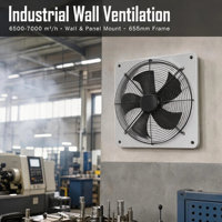 Hangda Quadratischer Axialventilator 500mm Wandmontiert 220V 240V Industrielle Kühlung Belüftung Abluft 6500 CMH Metallflügel