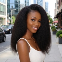 Perruques longues brésiliennes en cheveux humains naturels, 13x4, raides et bouclées, avec dentelle frontale, pour femmes, texture Yaki Remy, dentelle transparente, densité 300%
