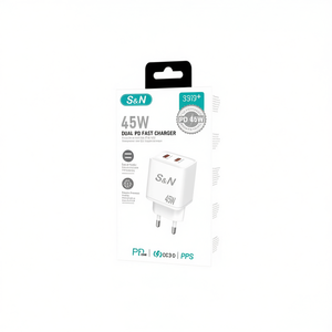 S & N 45W dual PD ชาร์จเร็วแบบคู่พร้อมสองพอร์ตสำหรับสมาร์ทโฟนและแท็บเล็ต - Product Image 2