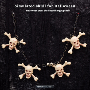 Colgante Largo de Plástico con Calavera Cruzada para Halloween, Festival de Fantasmas, Casa Embrujada, Sala de <span class=keywords><strong>Escape</strong></span>, Accesorio Decorativo - Product Image 2