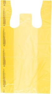ถุงช้อปปิ้งพลาสติกสีเหลืองแบบเสื้อยืด - Product Image 2