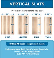 Lattes de lit verticales en bois Queen 60x80 durables, écologiques, avec grip en silicone antidérapant, respirantes, pliables, remplacement de sommier