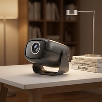 Mini projecteur intelligent avec support, prise en charge native 1080P, décodage, connexion sans fil WiFi BT, portable pour la maison, l'extérieur et le camping