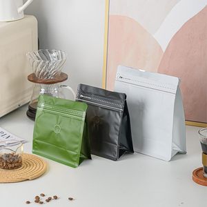 맞춤형 커피 티 쉬운 눈물 열기 지퍼 열 씰 식품 포장용 녹색 사각 밀봉 가능 가방 - Product Image 6