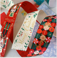 Ruban de Noël en satin scintillant pour emballage cadeau, bouquet, bricolage, décoration artisanale, tissé sur mesure, rouleau de 10 yards