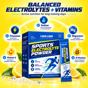 Poudre d'électrolytes essentielle pour les passionnés de sport : restaure l'énergie, récupère l'endurance, rétablit la fonction musculaire, reconstitue rapidement la transpiration perdue - Product Image 4