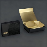 Boîte de papier cosmétique magnétique en feuille d'or noir mat emballage de sel de bain biodégradable gaufrage personnalisable