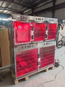 Professioneller Edelstahl-Hundekäfig für Tierkliniken Modernes Quadratisches Wasserfestes Langlebiges Solides Design Sicherer Veterinärkäfig 100kg - Product Image 2