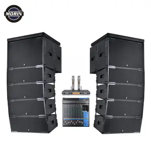Speaker Audio DJ, Sistem Suara PA Speaker Line Array Profesional Acara 1000 Orang Luar Ruangan dengan Mikrofon dan Mixer