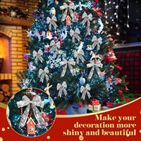Silberne Sternenbedruckte LED-Bandlichter Doppelseitige Weihnachtsbaum-Hängedekoration Bandlampe