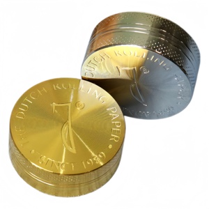 Wholesale 35mm 2 Layers Zinc Metal Alloy Portable Country Style <b>Grinder</b> <b>Herb</b> Hot Selling Commercial Gold Color <b>Herb</b> <b>Grinder</b> - Product Image 3