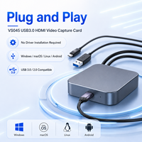 Tarjeta de Captura USB3.0 HDMI 1080P60 4K30 con Salida en Bucle, Conexión Dual USB-A y Tipo-C, Salida de Audio Estéreo de 3.5mm, Sin Controladores, para Transmisión en Vivo