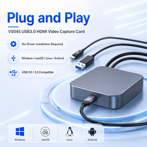 Carte de capture HDMI USB 3.0 1080P60 4K30 avec sortie en boucle, double connecteur USB-A et Type-C, sortie audio stéréo 3,5 mm, sans pilote pour le streaming en direct - Product Image 3