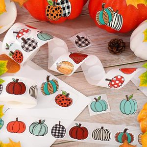 Rollo de Pegatinas de Calabaza para Acción de Gracias, Pegatinas Multicolores Impermeables para Tarjetas de Fiesta de Otoño, Sellos para Sobres - Product Image 3