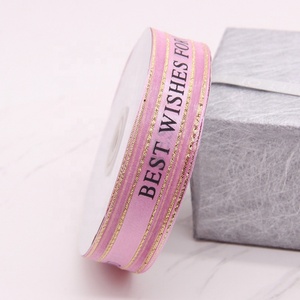 Luxury 38mm <b>Wired</b> Eco-friendly Satin <b>Ribbon</b> Spool Printed for Wedding Birthday or Christmas Custom Gift Wrapping From China - Product Image 5