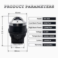 Projecteur de feux antibrouillard LED pour voiture, 3 pouces, double faisceau direct tricolore, 3000-5800K, 12V, 120W, IP67, étanche, pour Honda, Toyota, Nissan