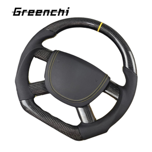 พวงมาลัยคาร์บอนไฟเบอร์แบบฐานเรียบสำหรับฟอร์ด โฟกัส V348 รุ่นสปอร์ต อัพเกรดและปรับแต่งพวงมาลัยแบบไม่มีถุงลมนิรภัย - Product Image 3