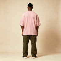 Fabricant de vêtements sous marque privée – T-shirt rose pour homme avec impression de lettres sur la poitrine – Service de personnalisation complet de la marque – T-shirt streetwear en coton épais