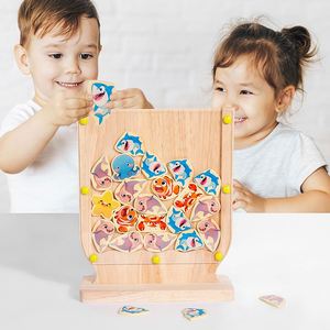 Discos con Forma de Dinosaurio, Juego Clásico de Estrategia para Adultos y Niños, Juego Interactivo de Madera 5 en Línea - Product Image 5