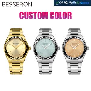 Montre de luxe pour homme, quartz, mode, cadran à aiguilles, aiguilles lumineuses bleues, étanche 5 ATM, bracelet en acier inoxydable, verre - Product Image 3