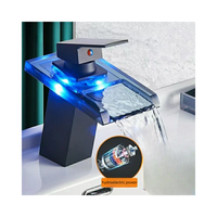 Lavabo à Led Cascade Robinet de Lavabo Lumineux à Led Lavabo Lavabo Lavabo en Laiton Robinet Mélangeur Eau Chaude Froide