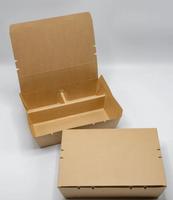 Boîte à bento jetable en papier kraft, boîte à bento en carton à 3 compartiments