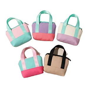 Nouveau sac fourre-tout mini en toile tendance avec logo personnalisé imprimé, motif lettre, fermeture éclair, porte-monnaie et porte-clés pour écouteurs et cartes - Product Image 1