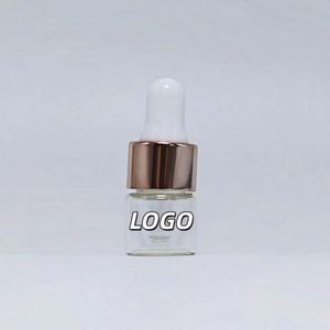 Flacon compte-gouttes en verre ambré transparent de 1 ml, 2 ml, 3 ml, 5 ml avec bouchon à vis en or rose de haute qualité pour huiles essentielles - Product Image 1
