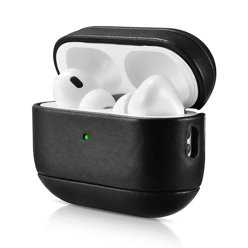 Étui professionnel en cuir véritable pour écouteurs Airpods Pro 2, fabrication en gros